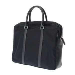 Prada Business Leather Saffiano Nylon Navy Bag Briefcase Blue